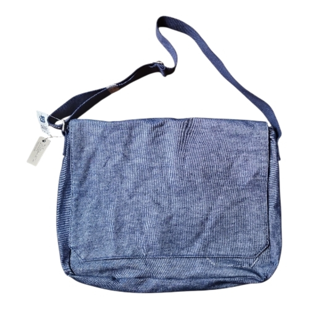 GAP | NWT Lightweight Navy Denim Laptop Shoulder Messenger‎ School Bag Pockets